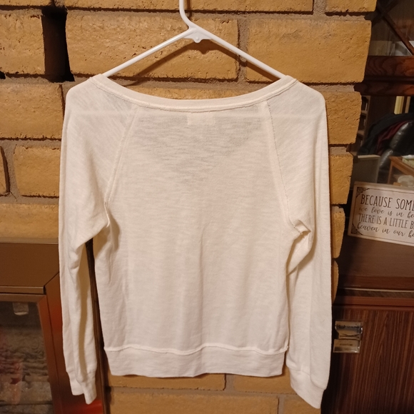 Aerie women's cream sweater. Size S/P. V-neck w/cute detailed design . G… - Picture 2 of 3